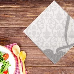 Decorline Teflin Silver Lunch Napkins 20 Ct