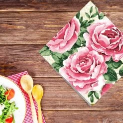 Nicole Fantini Collection Trio Of Roses Disposable Lunch Paper Napkins 20 Ct Elegant Napkins