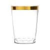 Blue Sky Plastic Disposable Cups Gold Rim Tumblers 10 Oz Elegant Cups