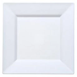 Lillian White Square Plastic Dinner Plates 10.75"