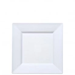 Lillian White Square Plastic Dinner Plates 6.5" Elegant Plates