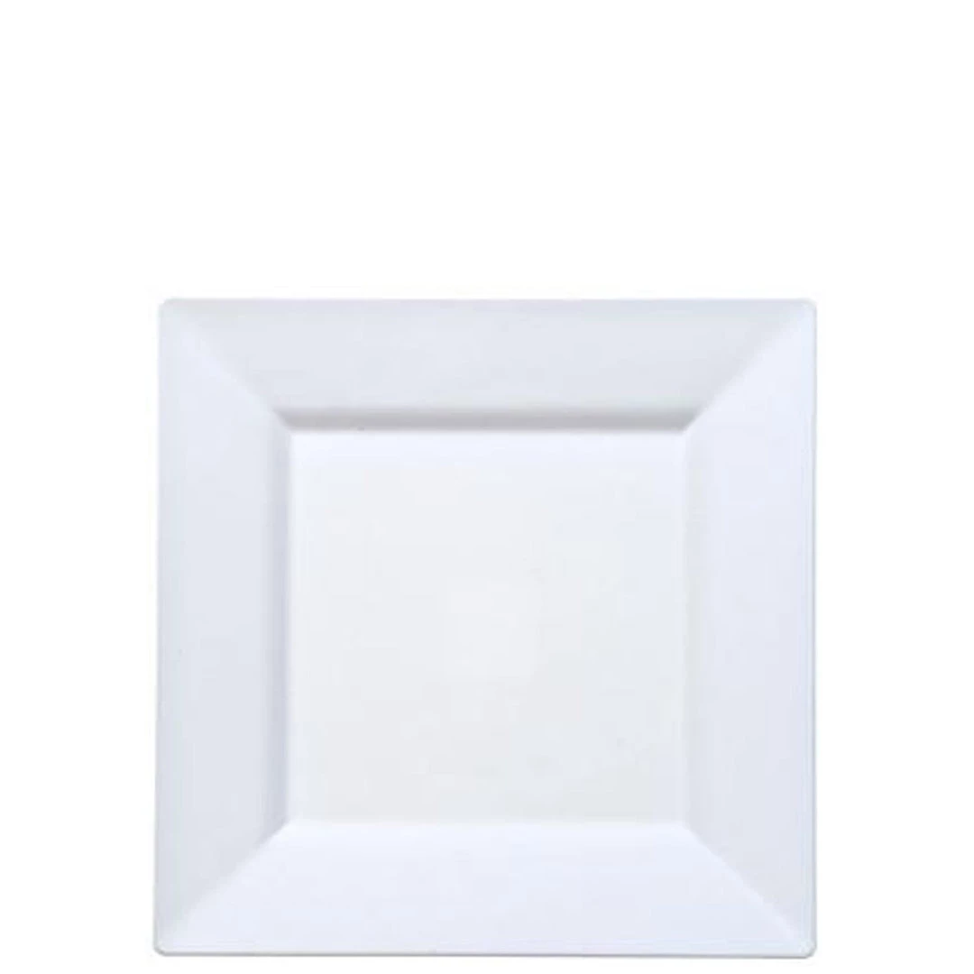 Lillian White Square Plastic Dinner Plates 6.5" Elegant Plates 1 Lillian White Square Plastic Dinner Plates 6.5" Elegant Plates