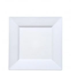Lillian White Square Plastic Dinner Plates 8"