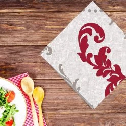 Nicole Fantini Collection Wine Fleur-de-lis Disposable Lunch Paper Napkins 20 Ct