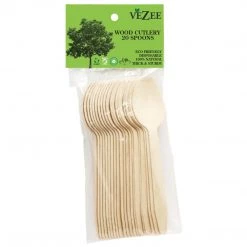 Nicole Fantini Collection VEZEE BIRCHWOOD CUTLERY SPOONS 20CT Plastic Cutlery