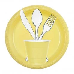Hanna K Signature SALE Hanna K. Signature Yellow Plastic Plates 7" 50CT 6 Hanna K Signature SALE Hanna K. Signature Yellow Plastic Plates 7