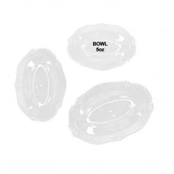 Decorline SALE Antique Collection Oval Dessert Bowl Clear 5 Oz 20 Count