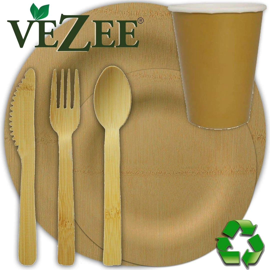 Nicole Fantini Collection SALE Vezee Bamboo Disposable Dinner Plates Round Size 7" 10PC 5 Nicole Fantini Collection SALE Vezee Bamboo Disposable Dinner Plates Round Size 7" 10PC