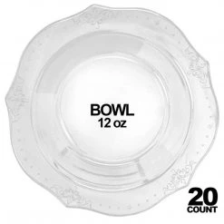 Decorline Clearance Sale SALE Antique Collection Plastic Bowls Clear 12 Oz 20 Count