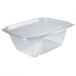 OnlyOneStopShop 32-Ounce Clear Rectangular Plastic Disposable Container With A Flat Lid Salad Containers