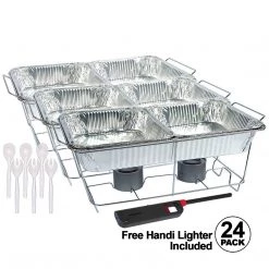Nicole Fantini Collection Buffet Serving Kit Disposable Aluminum Chafing Dish Buffet Party Set 24PC