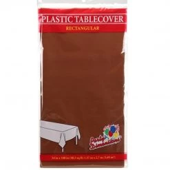 Party Dimensions Tablecloths & Placemats Tablecover Plastic Chestnut Rectangular 54'' X 108''