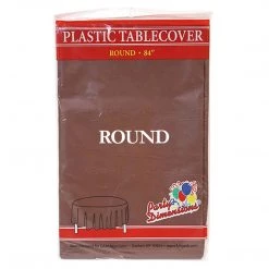 Party Dimensions SALE TableCloth Plastic Disposable Round Chesnut 84'' 1 Count