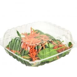 Salad Containers DART 8" X 8" X 3" Square Clear Plastic Hinged Deli Container 8 Salad Containers DART 8