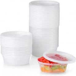 OnlyOneStopShop Heavy Duty Deli Food Storage Containers With Lids 8 OZ Deli Storage Containers