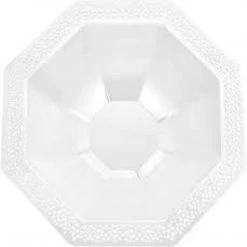 Lillian Tablesettings Lacetagon Plastic Bowl Pearl White 96 Oz Elegant Trays