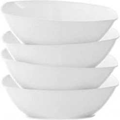 Hanna K Signature Serving Bowls 80 Oz White Plastic Oval Luau Bowl 5 Hanna K Signature Serving Bowls 80 Oz White Plastic Oval Luau Bowl
