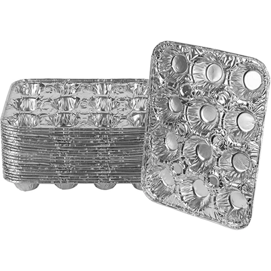 Blue Sky Disposable Aluminum 12 Cavity Mini Muffin Foil Pan 2 Blue Sky Disposable Aluminum 12 Cavity Mini Muffin Foil Pan