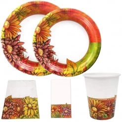 Hanna K Floral Art Premium Heavyweight Dinner Paper Plates 10