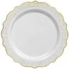 Decorline Elegant Plates Confetti Collections Plate White Gold 9.5"