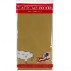 Party Dimensions Tablecloths & Placemats Tablecover Plastic Gold Rectangular 54'' X 108''
