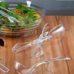 Party Dimensions Serving Utensils Clear Plastic Salad Tong 10"