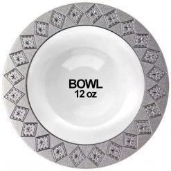 Decorline Clearance Sale SALE Imperial Collection Crushed Plastic Soup Bowl White Silver 12 Oz 10 Count