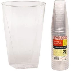 Hanna K Signature Hanna K. Signature Elegant Plastic Wine Square Bottom Tumbler Clear 10 Oz Elegant Cups