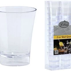Lillian Clear XTRA HEAVY WEIGHT Plastic Shot Cup 2 Oz Elegant Cups