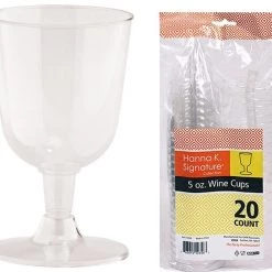 Hanna K Signature Elegant Cups Hanna K. Signature Plastic Wine Glasses Heavyweight Tulip 5 Oz