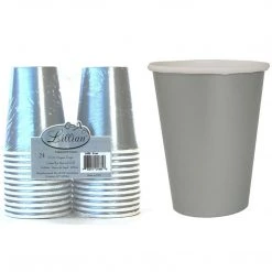 Lillian SALE Paper Cup Silver Hot Cold 9 Oz 24 Count