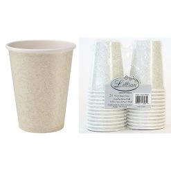 Lillian SALE Paper Cup Ivory Texture Hot Cold 9 Oz 24 Count