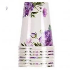 Nicole Home Paper Plates Paper Cup Hot Cold Peony 12 Oz