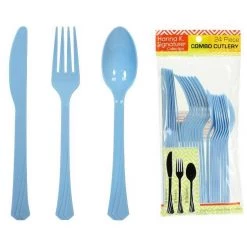 Hanna K Signature SALE Hanna K. Signature Heavy Cultery Light Blue Combo 24 Count Clearance Sale