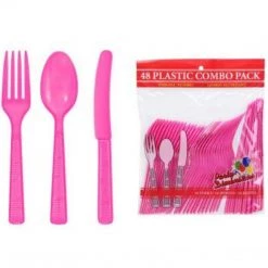 Party Dimensions SALE Heavy Hot Pink Combo Cutlery 48 Count