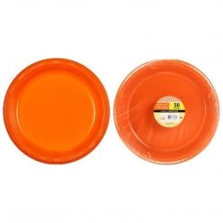 SALE Hanna K. Signature Plastic Plates Orange 10" 50 Count
