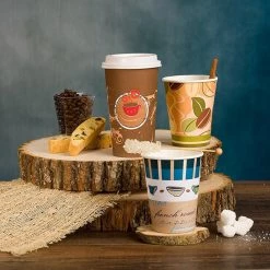 Nicole Home Paper Cup Hot Coffee Bean Pattern Hot Cold 16 Oz Paper Cups