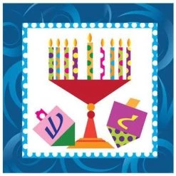 Hanna K Signature Hanukkah Hanna K. Signature Happy Chanukah Lunch Napkin