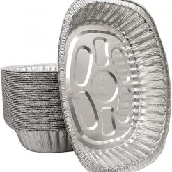 Nicole Collection Disposable Aluminum Large Oval Roaster 17.67" X 14.44" X 3.13"