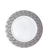 Decorline SALE Imperial Crushed Plastic Salad Plates White Silver 7" 10 Count