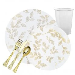 Blue Sky Elegant Plates Botanic Collection Leaves And Floral Plastic Dinner Plates 10