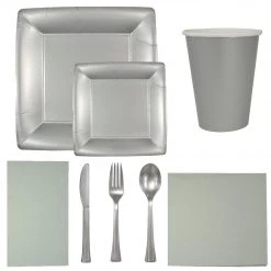 Lillian Solid Silver Bistro Napkins