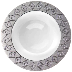 Decorline Clearance Sale SALE Imperial Collection Crushed Plastic Soup Bowl White Silver 12 Oz 10 Count