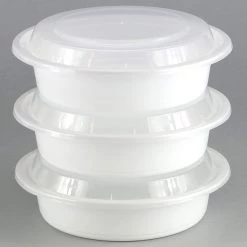 Nicole Collection Extra Strong Quality Round Deep Microwaveable Container White 7" 32 Oz Meal Prep Containers 6 Nicole Collection Extra Strong Quality Round Deep Microwaveable Container White 7