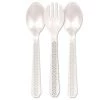 Lillian Lacetagon Serving Set Two Spoons And One Fork Pearl 10"