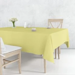 Nicole Fantini Collection Disposable Plastic Premium Tablecloth Heavyweight Rectangle Yellow 54" X 108"