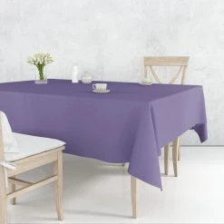 Nicole Fantini Collection Tablecloths & Placemats Disposable Plastic Premium Tablecloth Heavyweight Rectangle Purple 54" X 108"