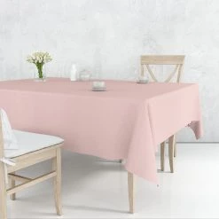 Nicole Fantini Collection Disposable Plastic Premium Tablecloth Heavyweight Rectangle Light Pink 54" X 108"