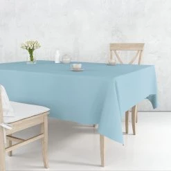 Party Dimensions Tablecloths & Placemats TableCloth Plastic Disposable Round Light Blue 84''
