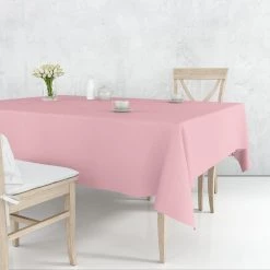 Party Dimensions Tablecloths & Placemats TableCloth Plastic Disposable Round Pink 84''